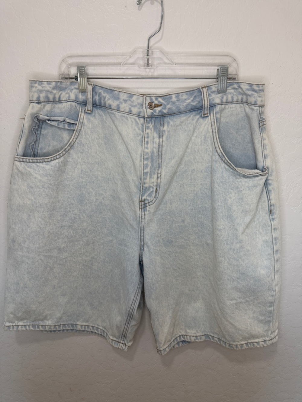 Never Fully Dressed Denim Scallop Pocket light blue Jean Shorts women's plus 14 - Picture 1 of 8